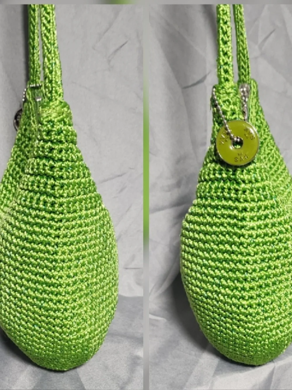 NWOT Vinrage Y2K The Sak Green Crochet Crossbody Bag Shoulderbag Purse Boho